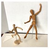 Pair of Articulated / Poseable Wooden Artist Figures