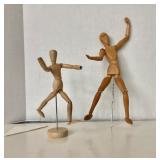 Pair of Articulated / Poseable Wooden Artist Figures
