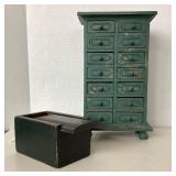 Pair of Vintage Painted Wooden Boxes