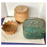 Group of 3 Antique Baskets