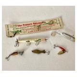 Group of Assorted Vintage Fishing Lures, Flies and Sinkers