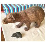 Pair of Carved Wooden Bears