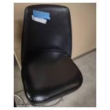 Pair of black leather stools