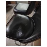 Pair of black leather stools