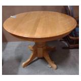 Round Solid Oak 42" table with pedestal base