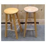 Pair of solid wood stools