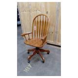 Vintage Solid Wood Rolling Wood Office Chair