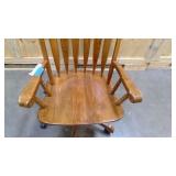 Vintage Solid Wood Rolling Wood Office Chair