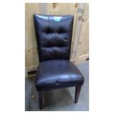 Pair of Dark Brown Leather Dining Chairs