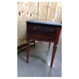 Antique Mahogany Side table with Tooled Leather Top