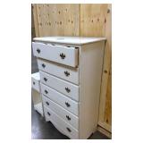Solid White Wood Chest of Drawers and small night stand