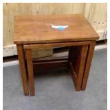 set of solid wood mission style nesting tables