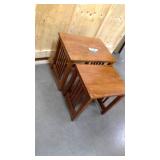 set of solid wood mission style nesting tables