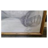 25"x19" hand stenciled framed bear