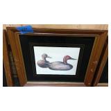 Set of 3 framed and matted duck paintings 16"x 14"