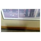 Framed and matted Dinner for Threshers print by Grant Wood 51"x19"