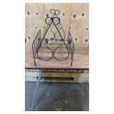 Vintage black wire magazine rack