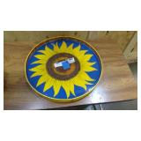 Vintage handpainted wood decorative serving tray