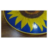 Vintage handpainted wood decorative serving tray