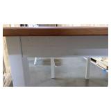 Light wood and white kitchen table with 3 solid wood chairs