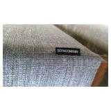 Modern mid century style Grey upholstered sofa with wooden legz