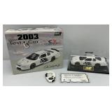 2003 Rivell Collection 1:24 Scale NASCAR Die Cast #8  Test Car With Stopwatch "Dale Earnhardt Jr." In Original Box With Plastic Display Case (With COA)