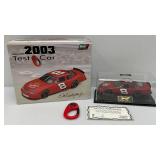 2003 Rivell Collection 1:24 Scale NASCAR Die Cast #8 Test Car With Stopwatch "Dale Earnhardt Jr." In Original Box With Plastic Display Case (With COA)