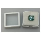 4.30  Ct Vvs 1 Vivid Blue Moissanite Diamond Lab Created In Protective Case