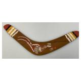 Misc. Collectibles Including Wodden Boomerang And Miniature 6" Kangaroo With Baby Made From Real Fur