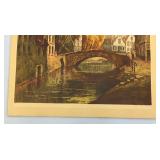 Very Old Lucien Dasselborne Signed Color Etching With Press Marks In Paper 19 1/4" x 21 1/2"