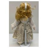 Misc. Collectible Porcelain Dools On Stands In Protective Bags