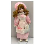 Misc. Collectible Porcelain Dools On Stands In Protective Bags