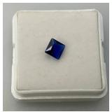 GDL Gemstone And Diamond Identification Laboratory Natural Blue Sapphire Gemstones .60Ct Princess Cut Gemstone With Card