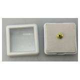 GDL Gemstone And Diamond Identification Laboratory Natural Green Peridot .75CT Gemstone Round With Card