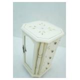 Rotating Jewelry Box with Drawers and Doors for Hanging Necklaces