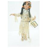 Collectible Native American Porcelain Doll. Designed by Collections Etc. 16" tall