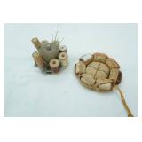 Vintage Pin Cushions and Wooden Spool Thread