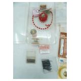 Sewing Supplies and Storage Container: mostly unused items