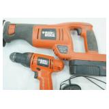 Black N Decker Saw all , Drill ,2 18v Batteries, charger