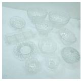 Crystal Bowls, Serving Dishes, Lidded Candy Dish, Small Divided Relish Tray