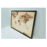 Framed Canvas Print World Map. "Ancient World Map VII" by Design art