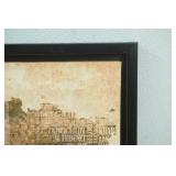 Framed Canvas Print World Map. "Ancient World Map VII" by Design art