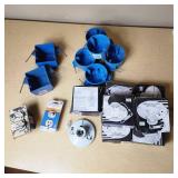 Lot of Electrical Supplies Including Porcelain Pull Chain Lampholders, GE Wall Switch Outlet, and Electrical Boxes