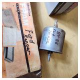 Assorted Automotive Filters and Parts including K&N High-Flow Air Filter, FRAM Oil Filters, and Wix Fuel Filter - See Pics