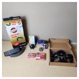 Automotive Parts Collection including BrakeBest Brake Shoes, Motorcraft Spark Plugs (SP-486), and NAPA Thermostat, Halogen headlamp (type HB1 9004).