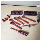 3/8 Drive Socket Set and Ratchet Tools including Impact Driver and Accessories