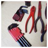 Lot of Hand Tools Including Cutters, Pliers, and Hex Keys