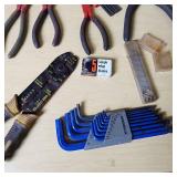 Assorted Hand Tools including Pliers, Wire Strippers, and Hex Keys