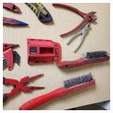 Assorted Hand Tools including Pliers, Wire Strippers, and Hex Keys