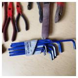 Lot of Hand Tools Including Pliers, Wire Cutters, and Hex Key Sets